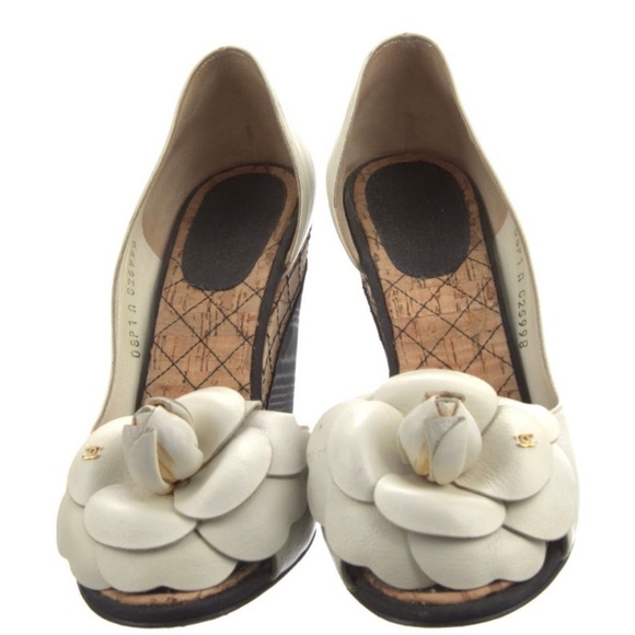 Chanel Authentic Vintage Interlocking CC Espadrilles Wedges Sz 36 6 - Picture 3 of 5